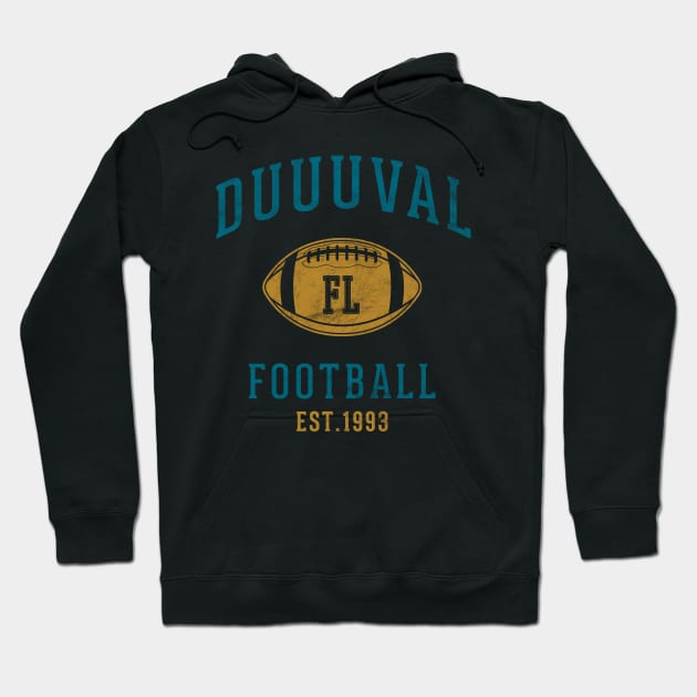 Duuuval Jacksonville Vintage Jaguars Hoodie by BooTeeQue